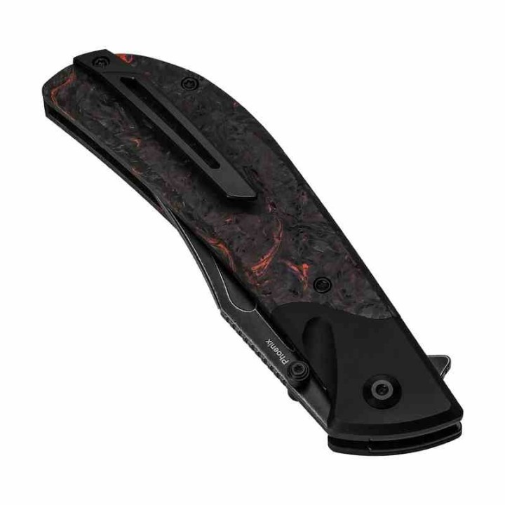 Couteau Kizer Cutlery Phoenix FatCarbon Lame Acier S35VN Blackwash IKBS Linerlock Clip KI4647A1 - Livraison Gratuite