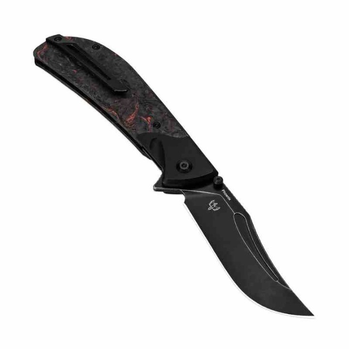 Couteau Kizer Cutlery Phoenix FatCarbon Lame Acier S35VN Blackwash IKBS Linerlock Clip KI4647A1 - Livraison Gratuite