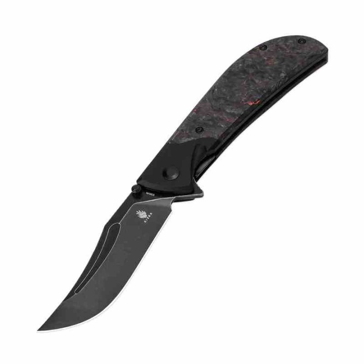 Couteau Kizer Cutlery Phoenix FatCarbon Lame Acier S35VN Blackwash IKBS Linerlock Clip KI4647A1 - Livraison Gratuite