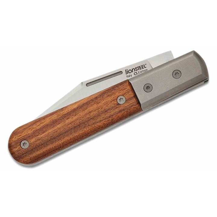 Couteau LionSteel Shuffler Barlow Santos Lame Acier M390 Manche Bois/Titane Slipjoint Italy LSTCK0112ST - Livraison Gratuite