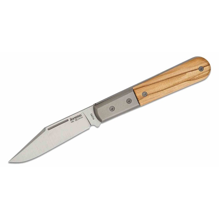 Couteau LionSteel Shuffler Barlow Olive Lame Acier M390 Manche Bois/Titane Slipjoint Made Italy LSTCK0112UL - Livraison Gratuite