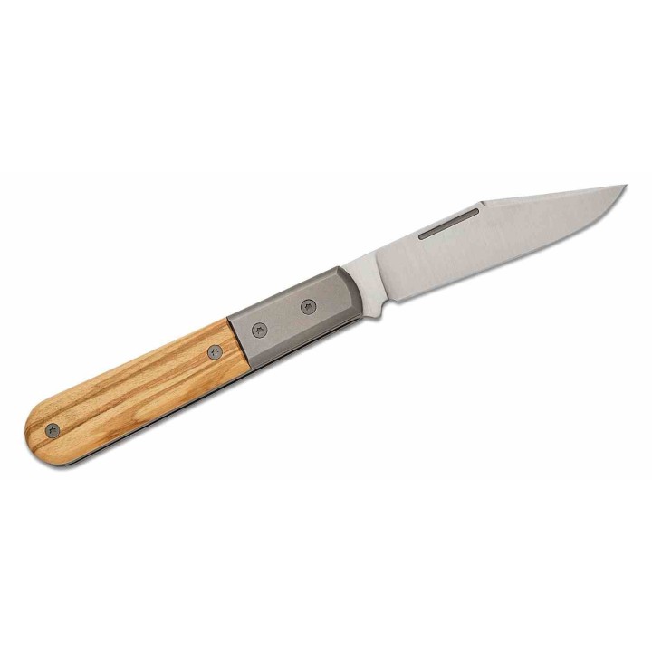 Couteau LionSteel Shuffler Barlow Olive Lame Acier M390 Manche Bois/Titane Slipjoint Made Italy LSTCK0112UL - Livraison Gratuite