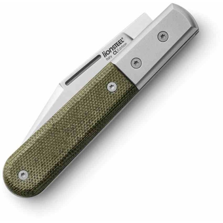 Couteau LionSteel Shuffler Barlow Green Lame Acier M390 Manche Micarta/Titane Slipjoint Italy LSTCK0112CVG - Livraison Gratuite
