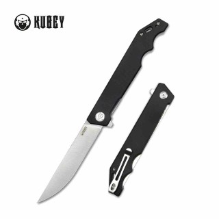 Couteau Kubey Pylades Black Manche G10 Lame Acier AUS-10 Satin IKBS Linerlock Clip KUB253A1 - Livraison Gratuite
