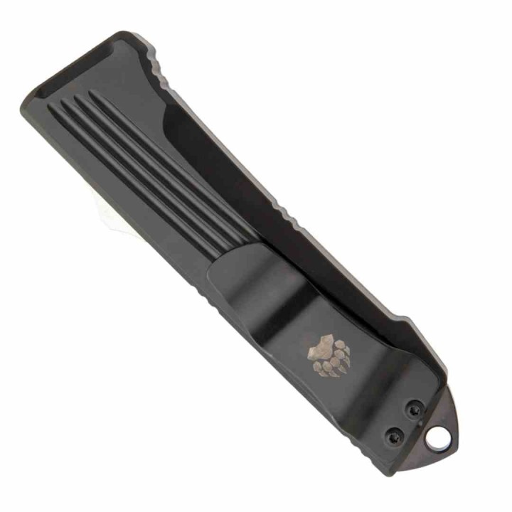 Couteau OTF Bear & Son Auto Double Clutch IV Lame Tanto Acier D2 Manche Alum Clip Made USA BCOTF410ALBKS - Livraison Gratuite