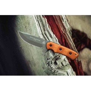 Couteau Tops Shadow Hunter Tan Manche Micarta Lame Acier Carbone 1095 Etui Kydex USA TPSWHR01 - Livraison Gratuite