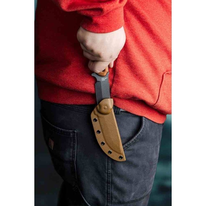 Couteau Tops Shadow Hunter Tan Manche Micarta Lame Acier Carbone 1095 Etui Kydex USA TPSWHR01 - Livraison Gratuite