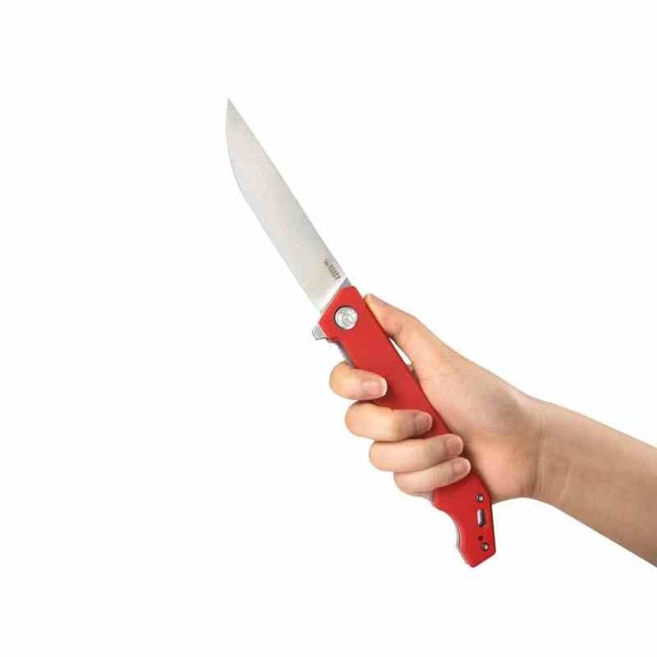 Couteau Kubey Pylades Red Manche G10 Lame Acier AUS-10 Satin IKBS Linerlock Clip KUB253F - Livraison Gratuite