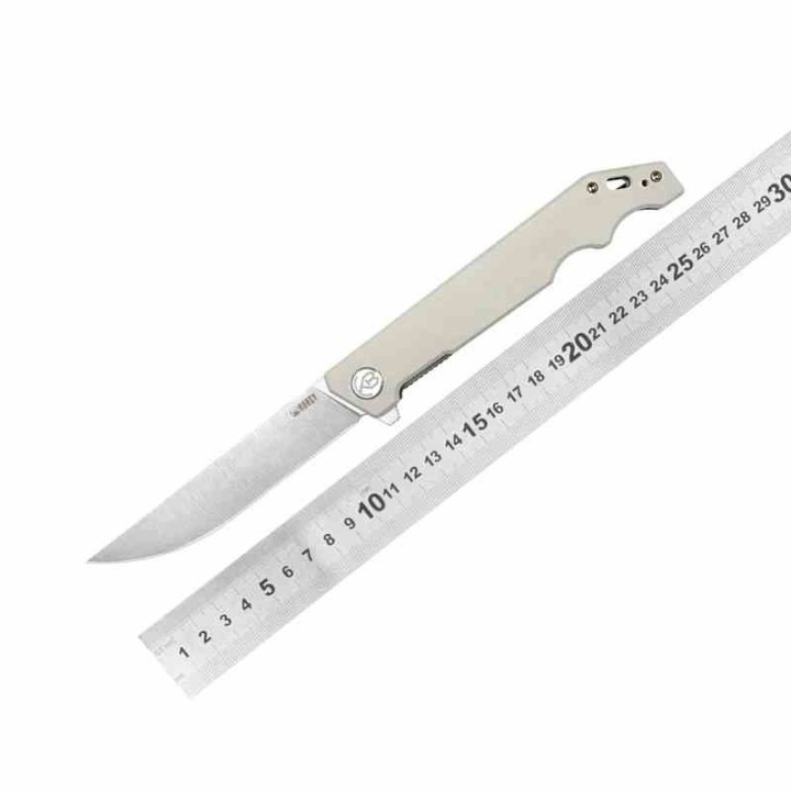 Couteau Kubey Pylades Ivory Manche G10 Lame Acier AUS-10 Satin IKBS Linerlock Clip KUB253G - Livraison Gratuite