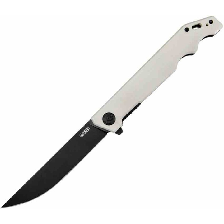 Couteau Kubey Pylades Ivory Manche G10 Lame Acier AUS-10 Blackwash IKBS Linerlock Clip KUB253D - Livraison Gratuite