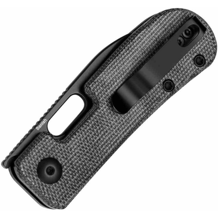 Couteau Kizer Banish Black Lame Acier 154CM Sheepsfoot Manche Micarta IKBS Button Lock Clip KIV2676C1 - Livraison Gratuite