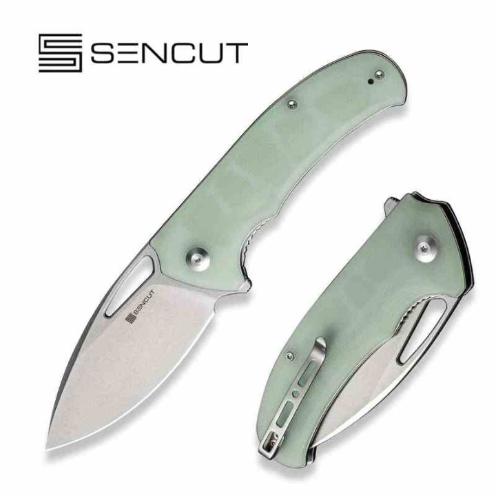 Couteau Sencut Phantara Jade Manche G10 Lame Acier 9Cr18MoV SW Drop Point IKBS Linerlock Clip S230142 - Livraison Gratuite