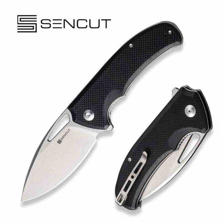 Couteau Sencut Phantara Black Manche G10 Lame Acier 9Cr18MoV SW Drop Point IKBS Linerlock Clip S230141 - Livraison Gratuite