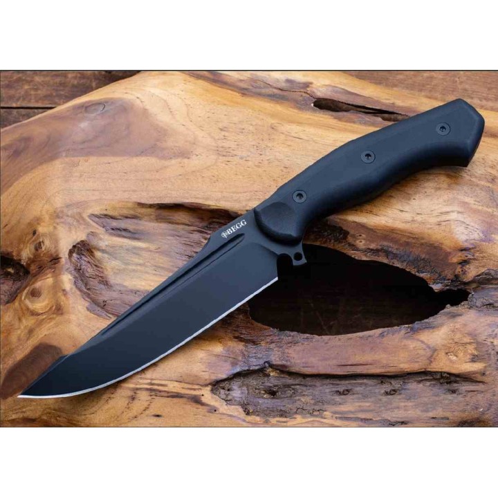 Couteau Tactical Begg Knives Alligator Black Manche G10 Lame Acier 14C28N Etui Kydex BG047 - Livraison Gratuite