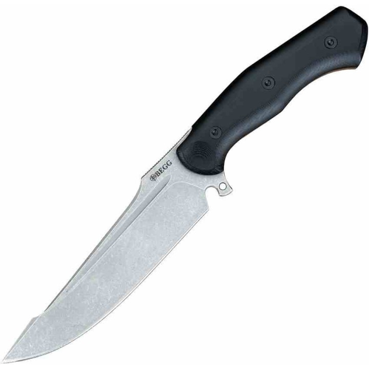 Couteau Tactical Begg Knives Alligator Black Manche G10 Lame Acier 14C28N Etui Kydex BG048 - Livraison Gratuite