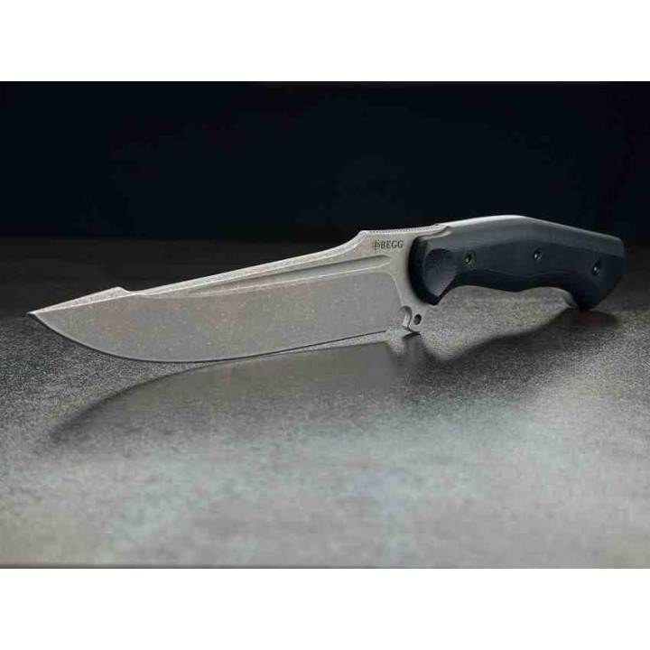 Couteau Tactical Begg Knives Alligator Black Manche G10 Lame Acier 14C28N Etui Kydex BG048 - Livraison Gratuite