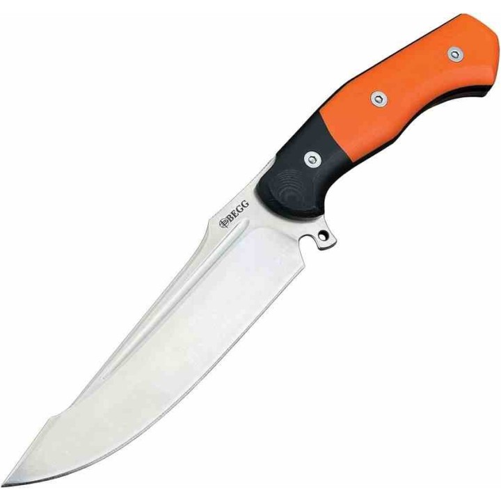 Couteau Tactical Begg Knives Alligator Black/Orange Manche G10 Lame Acier 14C28N Etui Kydex BG049 - Livraison Gratuite