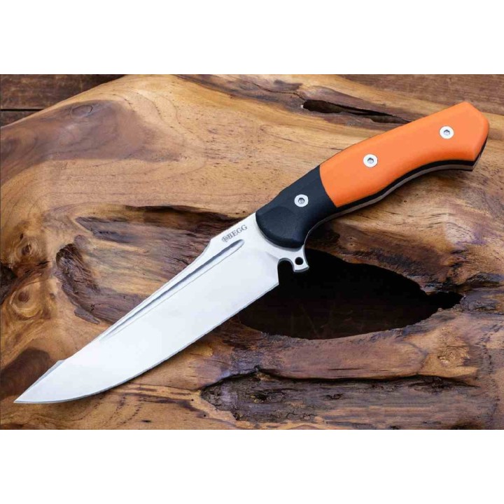 Couteau Tactical Begg Knives Alligator Black/Orange Manche G10 Lame Acier 14C28N Etui Kydex BG049 - Livraison Gratuite
