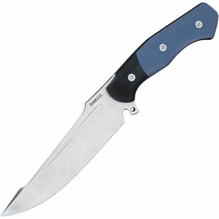 Couteau Tactical Begg Knives Alligator Black/Blue Manche G10 Lame Acier 14C28N Etui Kydex BG051 - Livraison Gratuite