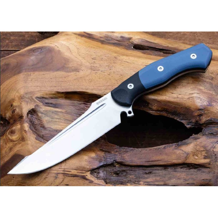Couteau Tactical Begg Knives Alligator Black/Blue Manche G10 Lame Acier 14C28N Etui Kydex BG051 - Livraison Gratuite