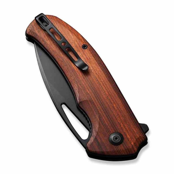 Couteau Sencut Phantara Guibourtia Manche Bois Lame Acier 9Cr18MoV BLK IKBS Linerlock Clip S230144 - Livraison Gratuite