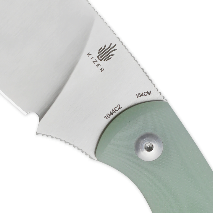 Couteau Kizer Baby Jade Lame Acier 154CM Manche G10 Etui Kydex KI1044C2 - Livraison Gratuite