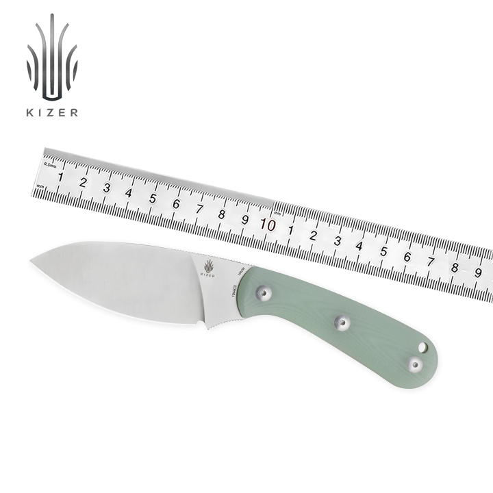 Couteau Kizer Baby Jade Lame Acier 154CM Manche G10 Etui Kydex KI1044C2 - Livraison Gratuite