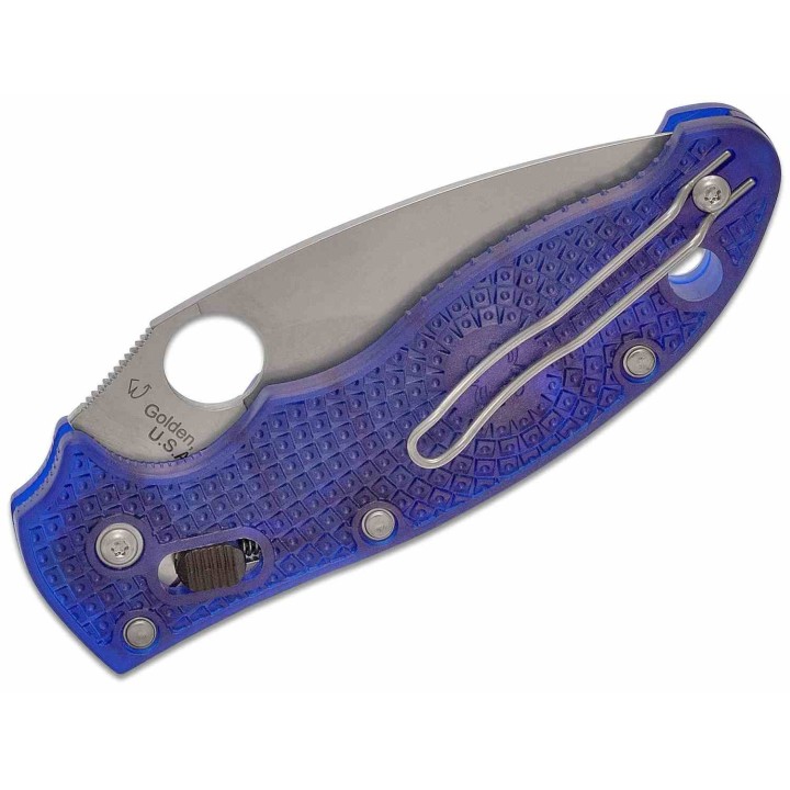 Couteau Spyderco Manix 2 Blue Lame Acier CTS-BD1  Manche Fiberglass Made In USA  SC101PBL2 - Livraison Gratuite