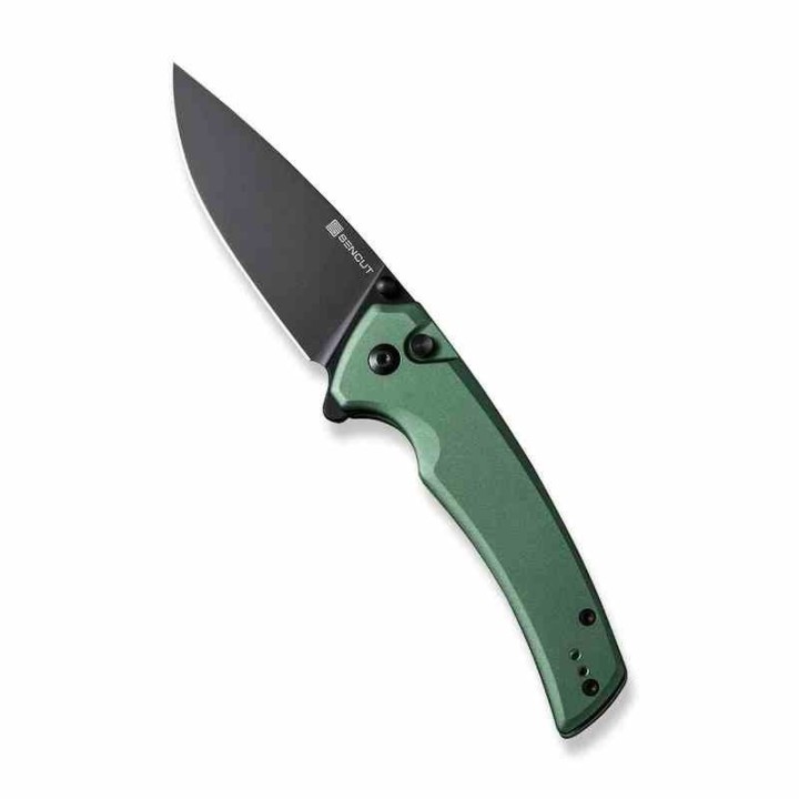 Couteau Sencut Serene Green Lame Drop Point D2 Manche Aluminum IKBS Button Lock Clip S21022B5 - Livraison Gratuite