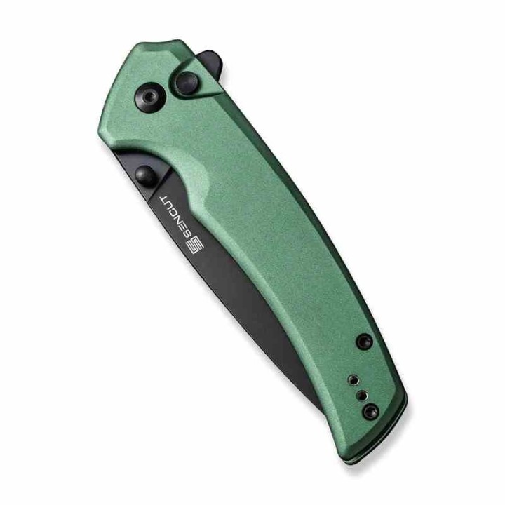 Couteau Sencut Serene Green Lame Drop Point D2 Manche Aluminum IKBS Button Lock Clip S21022B5 - Livraison Gratuite