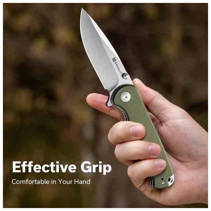 Couteau Sencut Errant OD Green Manche G10 Lame Acier 9Cr18MoV Satin IKBS Linerlock Clip S23054B2 - Livraison Gratuite