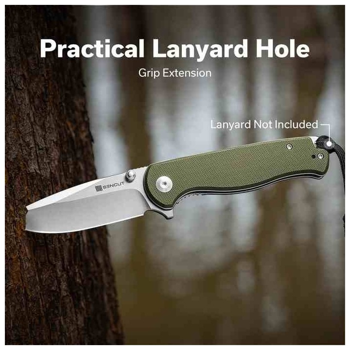 Couteau Sencut Errant OD Green Manche G10 Lame Acier 9Cr18MoV Satin IKBS Linerlock Clip S23054B2 - Livraison Gratuite