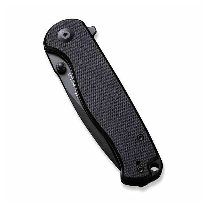 Couteau Sencut Errant Black Manche G10 Lame Acier 9Cr18MoV Blackwash IKBS Linerlock Clip S23054B1 - Livraison Gratuite