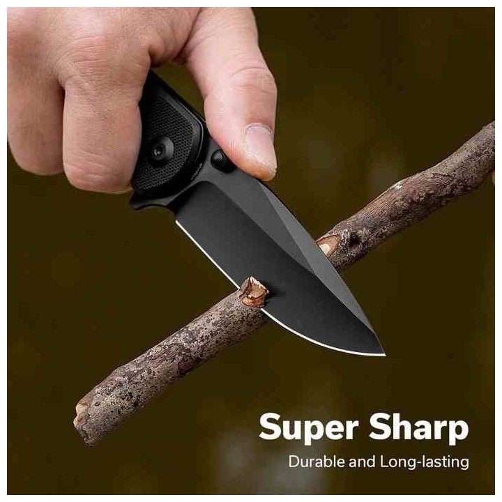 Couteau Sencut Errant Black Manche G10 Lame Acier 9Cr18MoV Blackwash IKBS Linerlock Clip S23054B1 - Livraison Gratuite