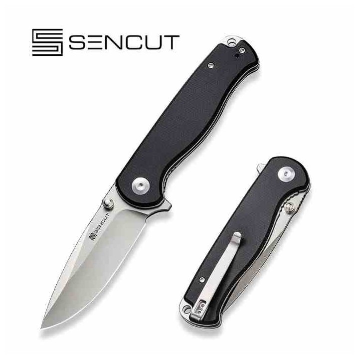 Couteau Sencut Errant Black Manche Micarta Lame Acier 9Cr18MoV Satin IKBS Linerlock Clip S23054B3 - Livraison Gratuite
