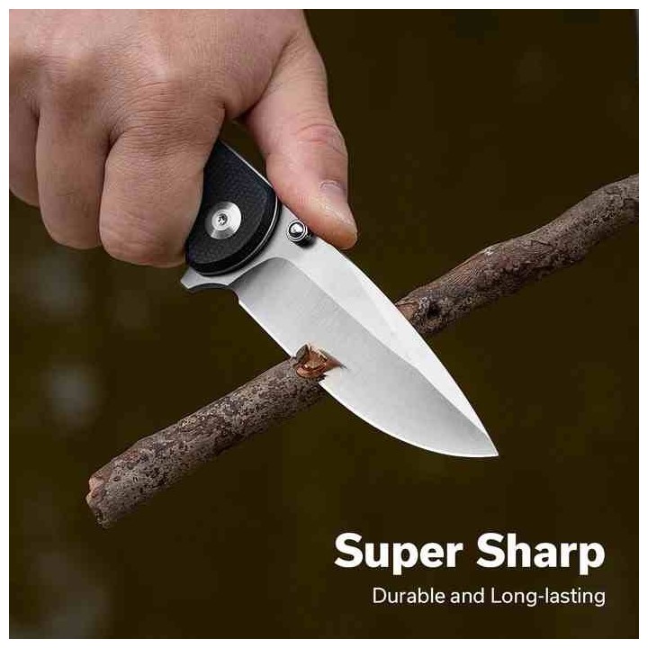 Couteau Sencut Errant Black Manche Micarta Lame Acier 9Cr18MoV Satin IKBS Linerlock Clip S23054B3 - Livraison Gratuite