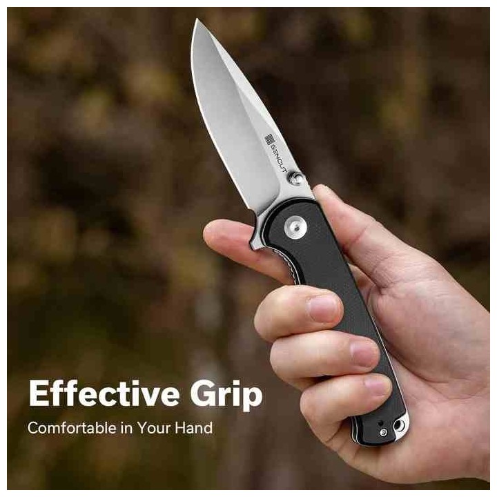 Couteau Sencut Errant Black Manche Micarta Lame Acier 9Cr18MoV Satin IKBS Linerlock Clip S23054B3 - Livraison Gratuite