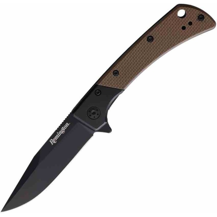 R15667 Couteau Remington EDC Linerlock Brown Lame Acier D2 Black Manche G10 Clip - Livraison Gratuite