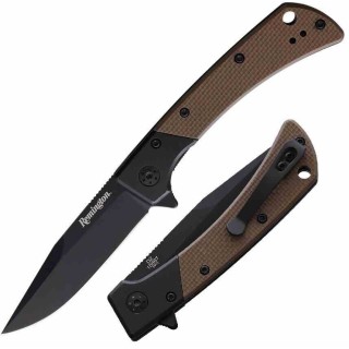 R15667 Couteau Remington EDC Linerlock Brown Lame Acier D2 Black Manche G10 Clip - Livraison Gratuite