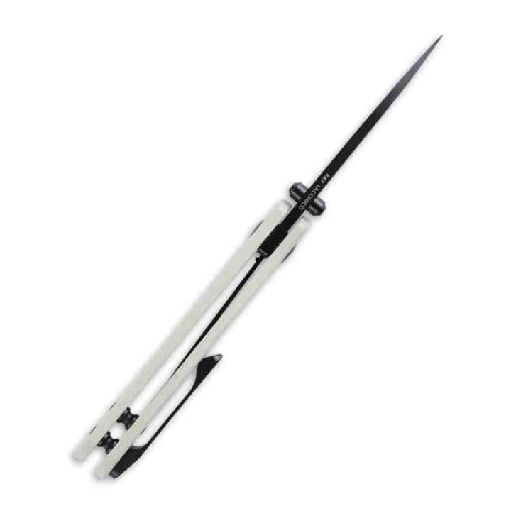 Couteau Kizer Yorkie White Lame Acier M390 Manche G10 IKBS Linerlock Clip KI3525S2 - Livraison Gratuite