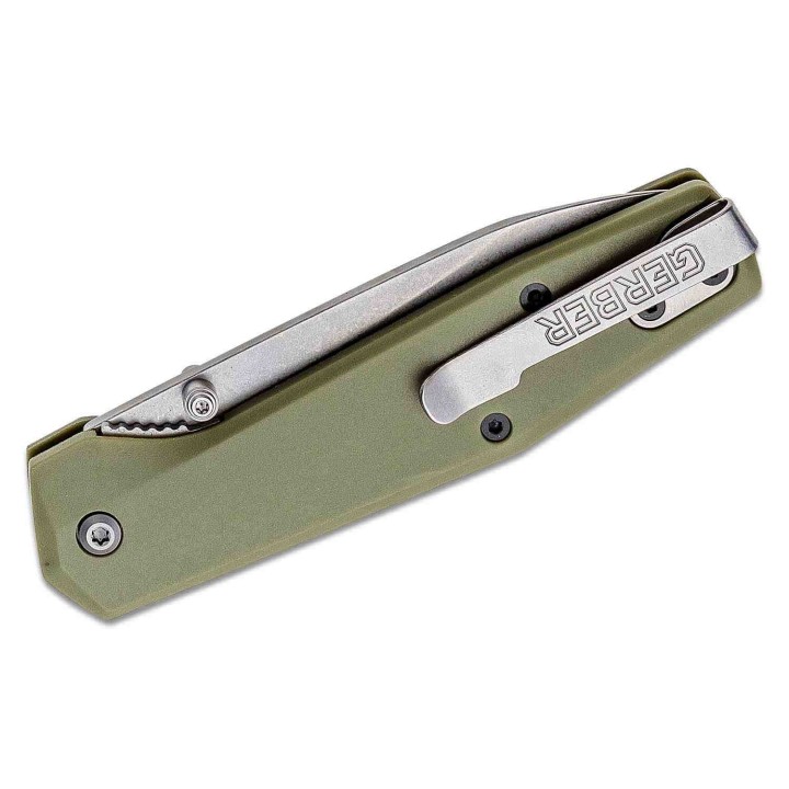 Couteau Gerber Fuse Green Lame Acier 7Cr17MoV Manche GRN Linerlock Clip G1875 - Livraison Gratuite