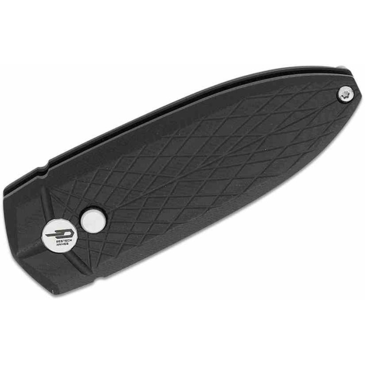 Couteau Bestech Ququ Black Lame Acier 14C28N Satin Manche Aluminium Button Lock IKBS Clip BTKG57A1 - Livraison Gratuite