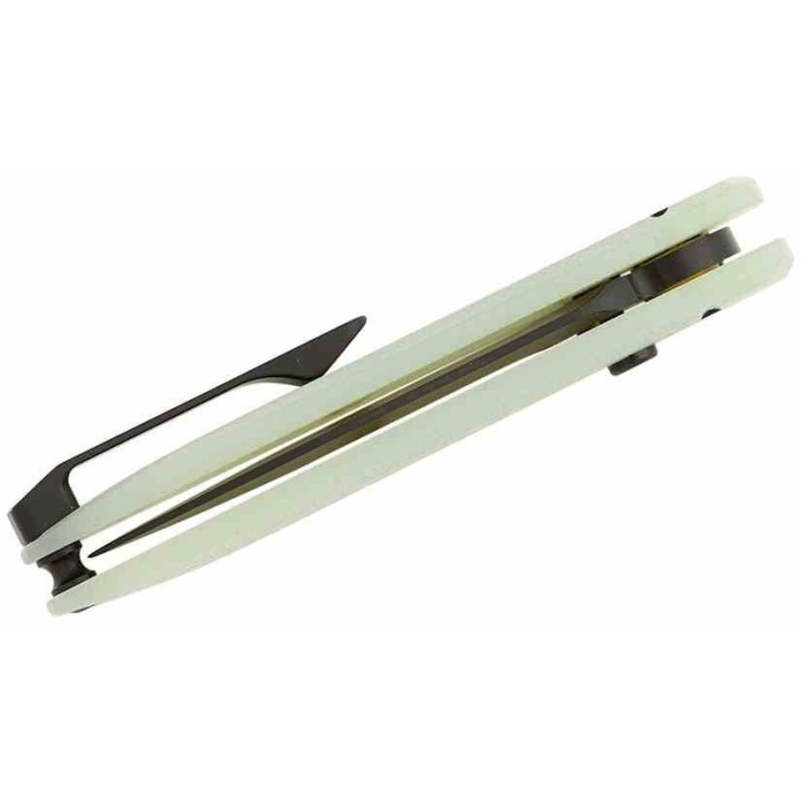 Couteau Bestech Ququ Jade Lame Acier 14C28N Black DLC Manche G10 Button Lock IKBS Clip BTKG57A6 - Livraison Gratuite