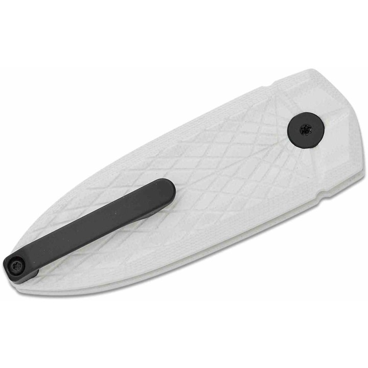 Couteau Bestech Ququ White Lame Acier 14C28N Black DLC Manche G10 Button Lock IKBS Clip BTKG57A5 - Livraison Gratuite