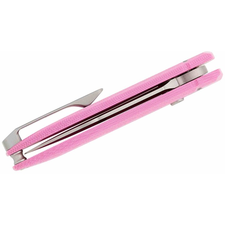 Couteau Bestech Ququ Pink Lame Acier 14C28N Satin Manche G10 Button Lock IKBS Clip BTKG57A2 - Livraison Gratuite