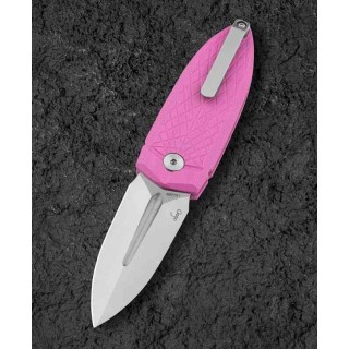 Couteau Bestech Ququ Pink Lame Acier 14C28N Satin Manche G10 Button Lock IKBS Clip BTKG57A2 - Livraison Gratuite