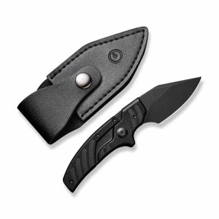 Couteau CIVIVI Typhoeus Black Push Dagger Lame Acier 14C28N Black Manche G10 Etui Cuir CIVC210361 - Livraison Gratuite