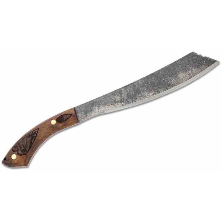 Couteau Condor Carlotus Parang Machete Lame Acier Carbone 1075 Manche Noyer Etui Cuir Salvador CTK397098HC - Livraison Gratuite