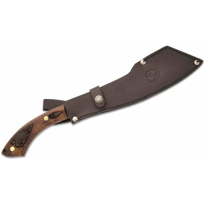 Couteau Condor Carlotus Parang Machete Lame Acier Carbone 1075 Manche Noyer Etui Cuir Salvador CTK397098HC - Livraison Gratuite
