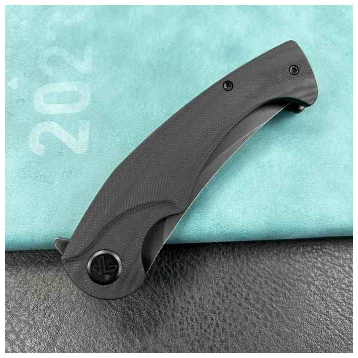 Couteau Kubey Scimitar Black Manche G10 Lame Acier 14C28N Blackwash IKBS Linerlock Clip KUB173L - Livraison Gratuite